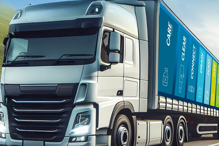 Lkw von CONEL, der Produkte für die gesamte Hausinstallation mit sich führt
