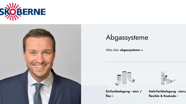 Webseite von Skoberne mit Geschäftsführer und Vertriebsleiter Daniel Schuchmann