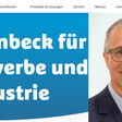 Webseite von Grünbeck und Marc Schröter, neuer Leiter der Technik