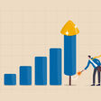 profit growth graph rocket firework businessman success achievement idea diagram chart finance fire ignite investment up increase grow people flying forecast gain financial money performance plan rise fast risk market stock arrow ambition blast career boost target solution job income goal control company data courage direction economic excitement launch
