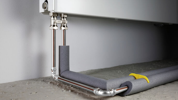 © Viega Das neue Edelstahl-Rohrleitungssystems „Temponox“ von Viega für den Einsatz in Heizungs- und Kühlanlagen ist sicher, hochwertig und einfach zu verarbeiten.