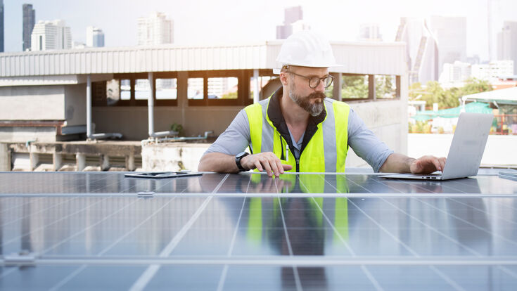 © Shutterstock alternative blue business cell city clean collector construction eco ecology electric electrical electricity energy engineer engineering environment environmental equipment green industry innovation inspector light maintenance management modern new panel panels photovoltaic plant power professional renewable renewable energy roof safety sky solar solar energy solar panel solar power sun sunlight sunny system technician technology worker