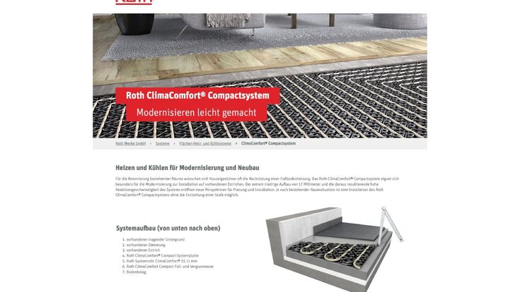 © Roth Werke GmbH Webauftritt, Roth Werke, Website
